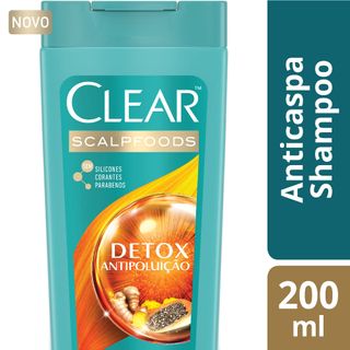 Shampoo Clear Women Anticaspa Detox Antipoluição 200ml Menor preço em Shampoo Clear Women Anticaspa Detox Antipoluição 200ml