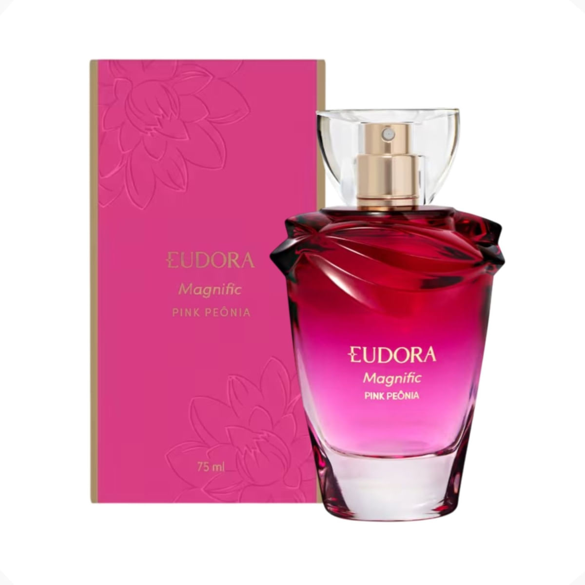 Desodorante Colônia Magnific Pink Peônia Fragrância Feminina Marcante Floral — Desodorante Colônia Magnific Pink Peônia Fragrância Feminina Marcante Floral Gourmand Eudora 75ml RE