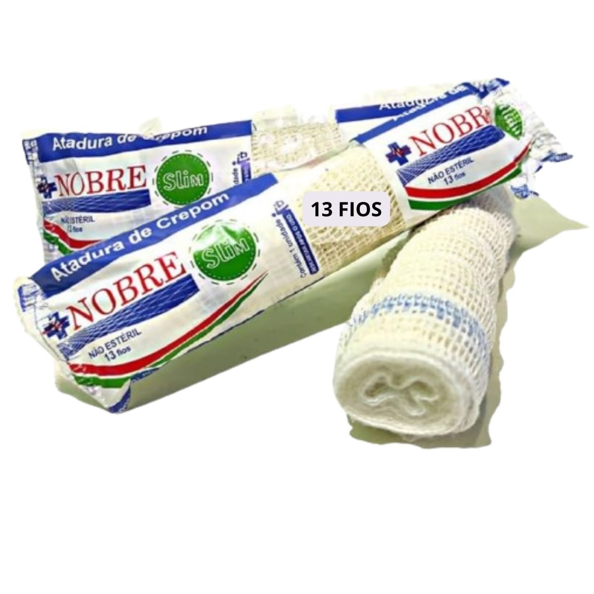 FAIXA DE ATADURA DE CREPOM 20 CM ALGODAO 60 ROLOS