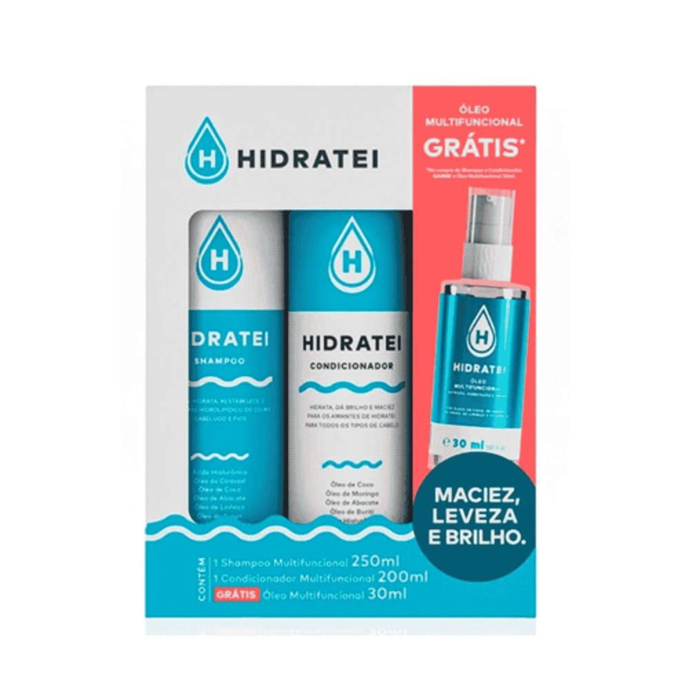 Kit Hidratei Shampoo Condicionador Óleo 3 Itens Hidratação