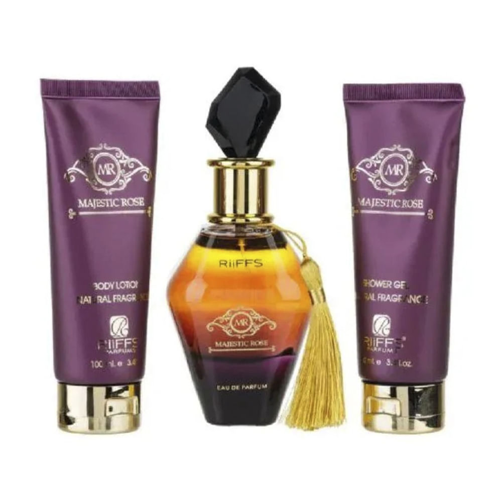 Kit Riiffs Majestic Rose Edp 100ml + Shower Gel 100ml + Body Lotion 100ml