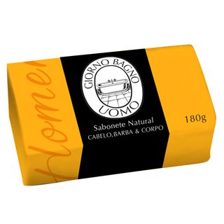 Sabonete em Barra Giorno Uomo - Amarelo - 180g Menor preço em Sabonete em Barra Giorno Uomo - Amarelo - 180g