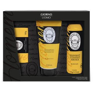 Giorno Uomo Black Oud Kit - Sabonete + Shampoo + Desodorante Menor preço em Giorno Uomo Black Oud Kit - Sabonete + Shampoo + Desodorante