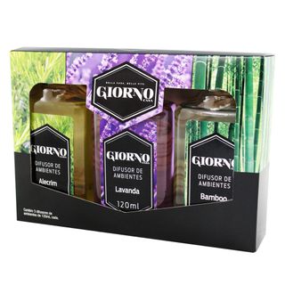 Kit 3 Difusores Giorno - Alecrim + Lavanda + Bamboo Menor preço em Kit 3 Difusores Giorno - Alecrim + Lavanda + Bamboo