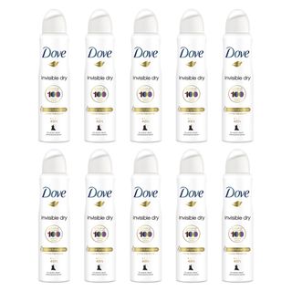 Kit com 10 Desodorantes Dove Invisible Dry Aerossol 150ml Menor preço em Kit com 10 Desodorantes Dove Invisible Dry Aerossol 150ml