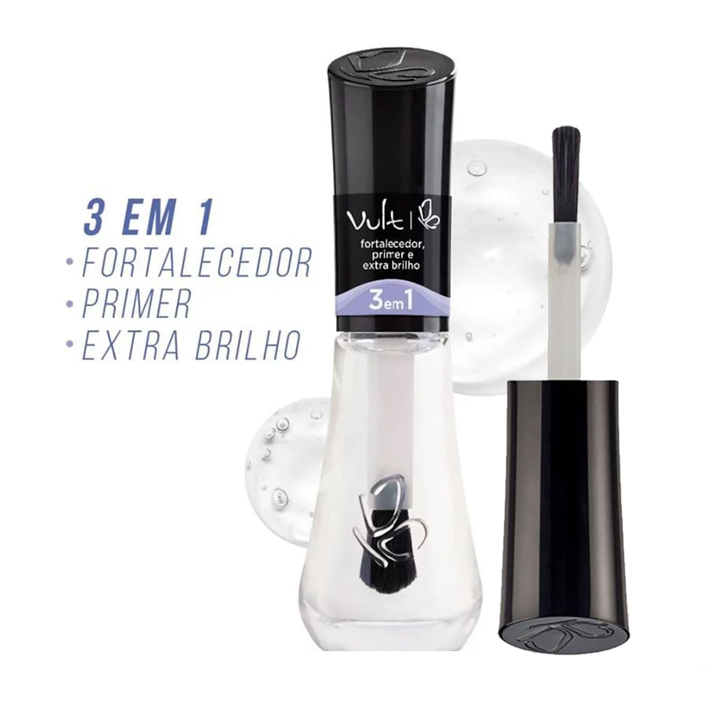 Base Primer Fortalecedora Extra Brilho Vult - 3 em 1