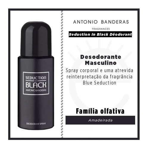 Seduction In Black Déodorant Banderas - Desodorante Masculino