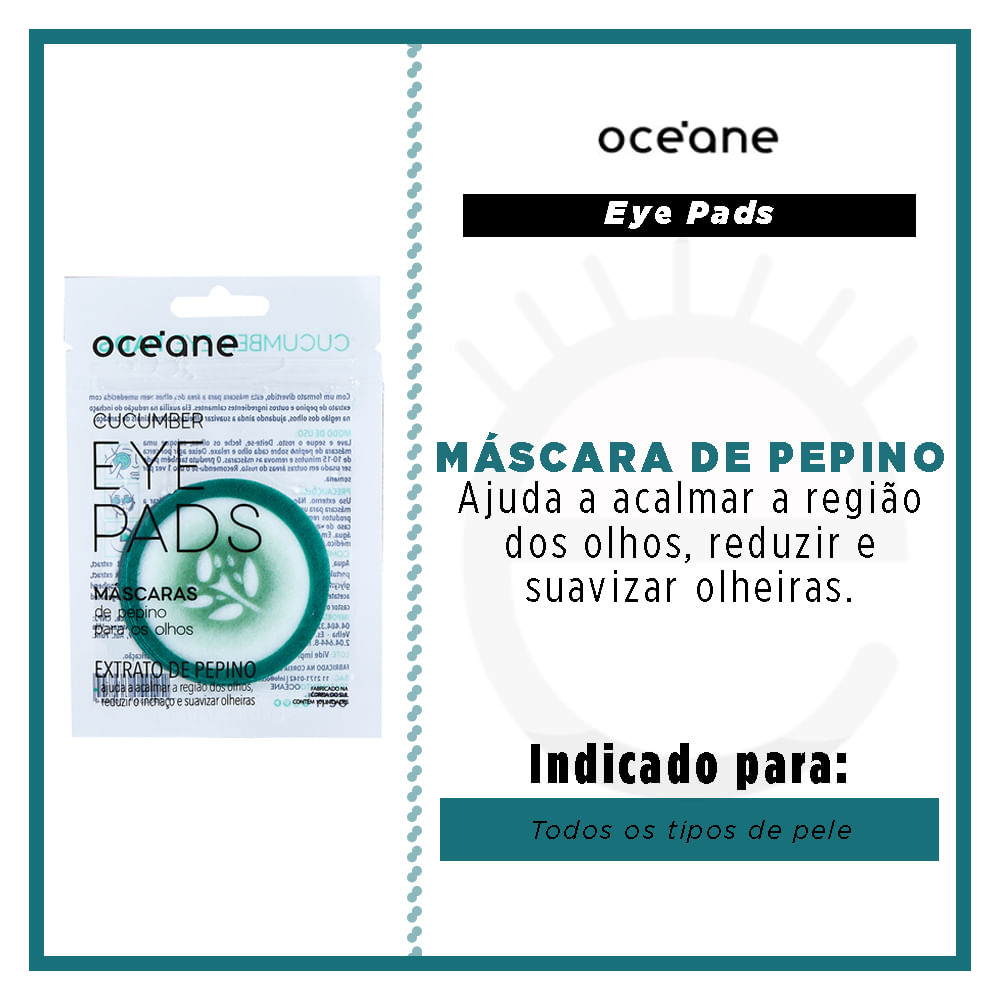 Máscara de Pepino para os Olhos Océane - Cucumber Eye Pads