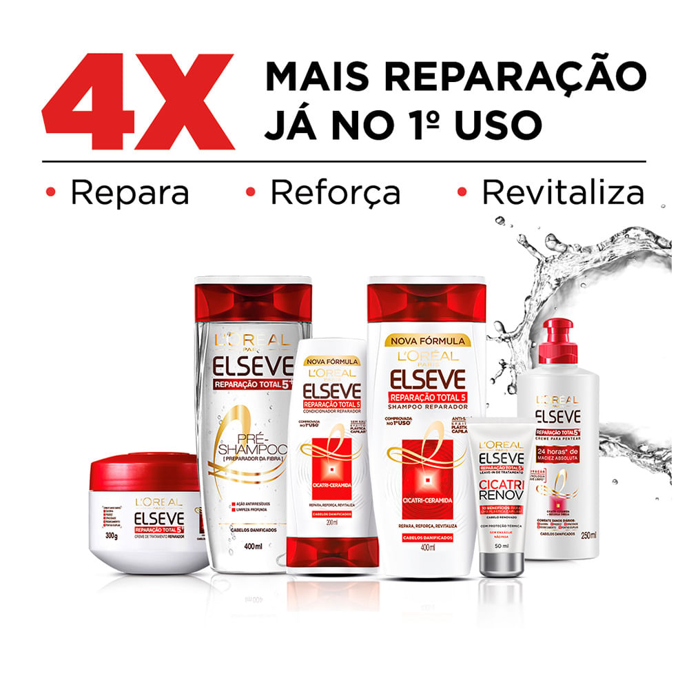 Kit Elseve Reparação Total 5+ L’Oréal Paris - Shampoo + Condicionador + Cicatri Renov