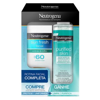 Neutrogena Sun Fresh Facial Kit - Protetor Solar FPS60 com Cor + Água Micelar Menor preço em Neutrogena Sun Fresh Facial Kit - Protetor Solar FPS60 com Cor + Água Micelar