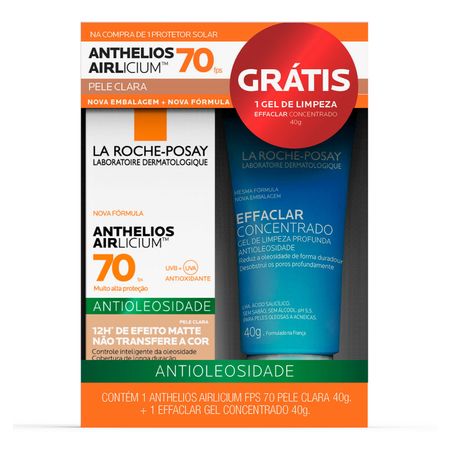 La-Roche-Posay-Anthelios-Aicilium-+-Effaclar-Kit---Protetor-Solar-FPS-70-+-Gel-de-Limpeza-Kit--1