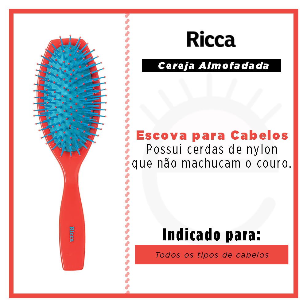Escova de Cabelo Ricca Almofadada Oval