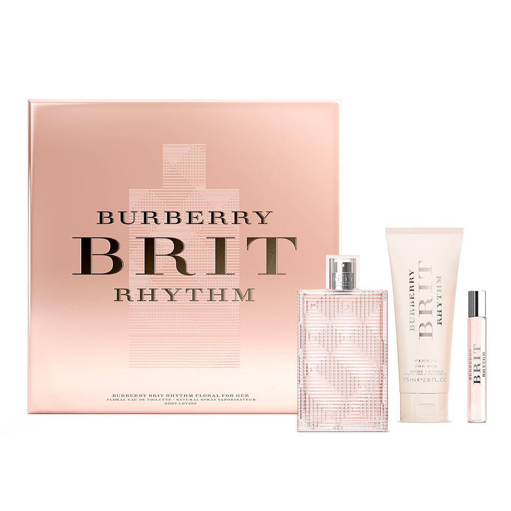 Kit Burberry Brit Rhythm Floral - Perfume EDT + Hidratante +