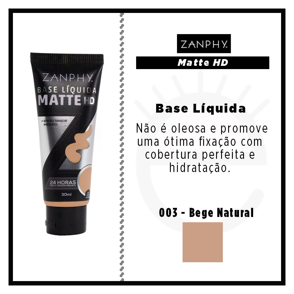 Base Líquida Zanphy - Matte HD - Época Cosméticos