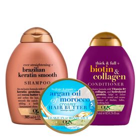 ogx-biotin-colagen-argan-oil-e-brazilian-keratin-smooth-kit-shampoo-condicionador-hair-butter