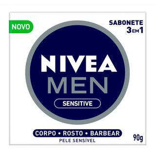 NIVEA MEN Sabonete em Barra Sensitive 3 em 1 - 90g Menor preço em NIVEA MEN Sabonete em Barra Sensitive 3 em 1 - 90g