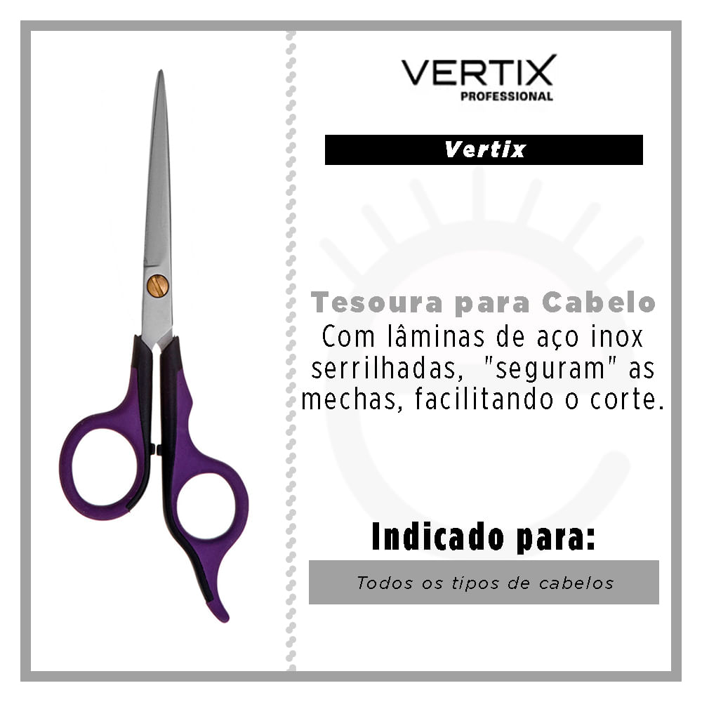 Tesoura para Cabelo Vertix - Cabo Borracha