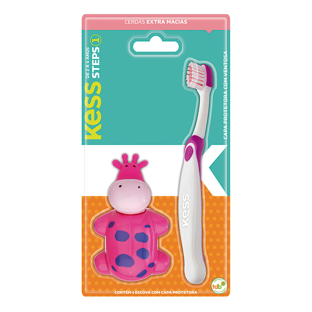 Escova Dental Kess Steps com Capa Protetora