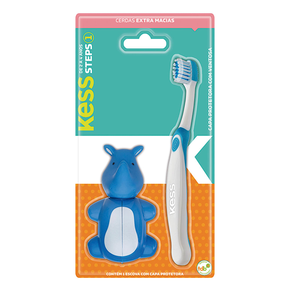 Escova Dental Kess Steps com Capa Protetora