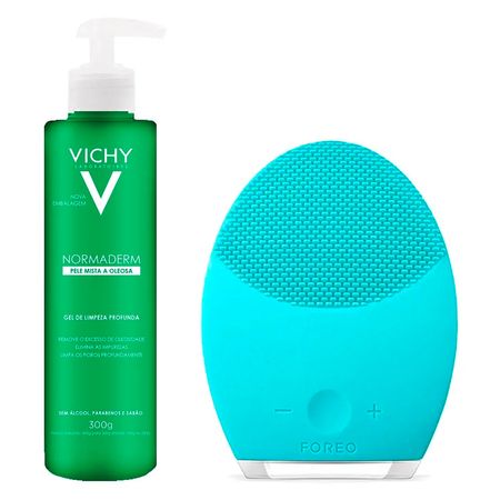 Vichy Normaderm e Foreo Kit - Gel de Limpeza + Esponja de Limpeza Facial - Kit
