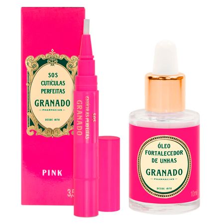 Granado Pink Kit - SOS Cutículas Perfeitas + Óleo Fortalecedor de Unhas -...