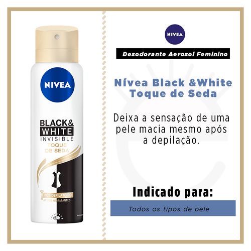 Desodorante Aerosol Nívea Feminino - NIVEA Black e White Toque de
