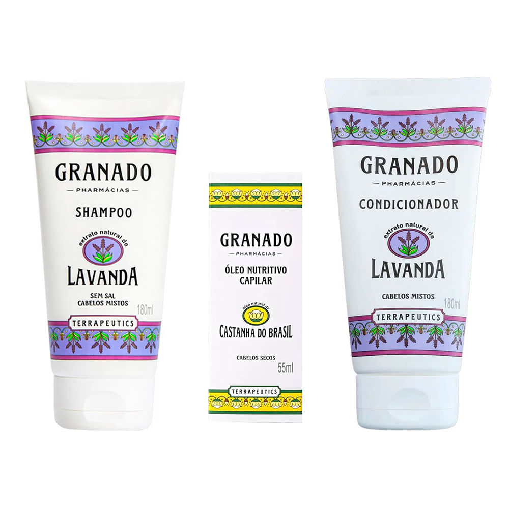 Granado Lavanda E Castanha Do Brasil Kit - Shampoo + Óleo + Condicionador