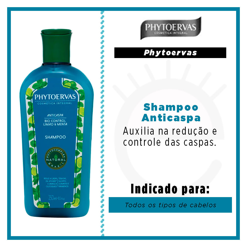 Phytoervas Bio Control Limão e Menta – Shampoo Anticaspa