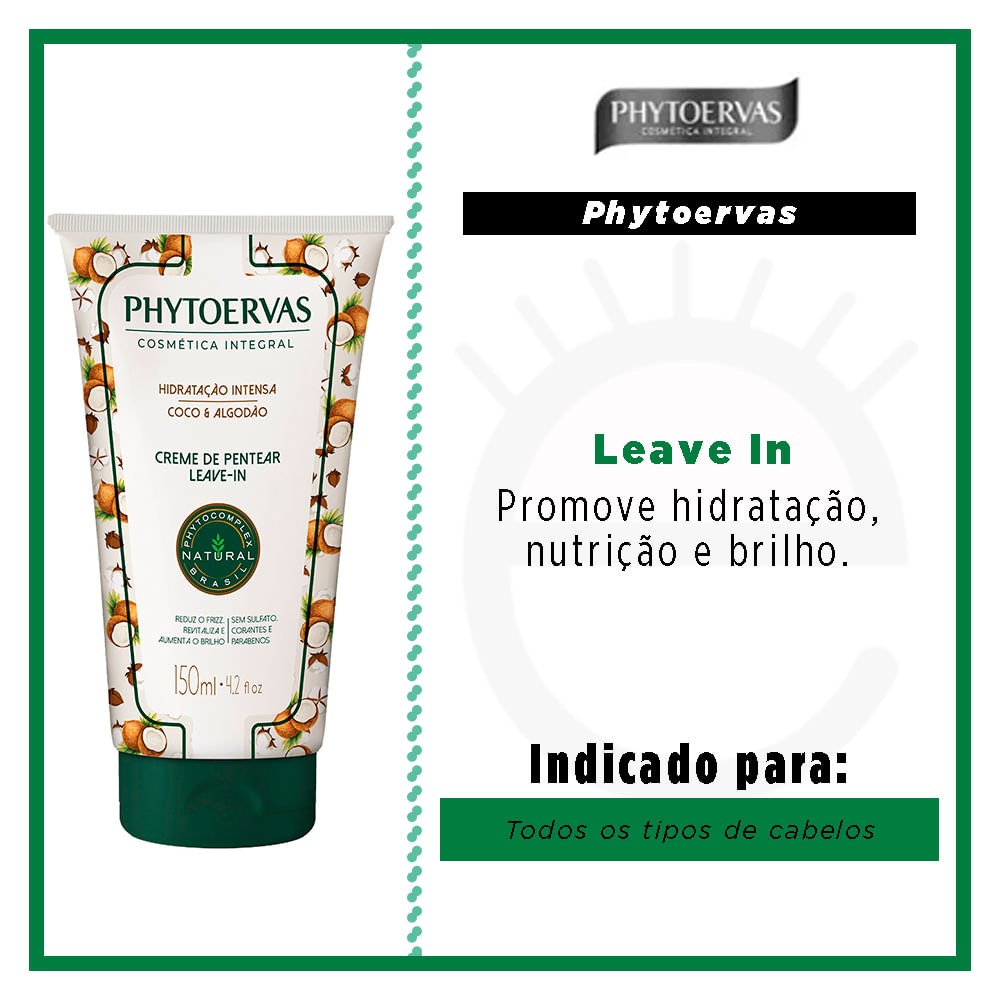 Phytoervas Hidratação Intensa Coco e Algodão – Leave In