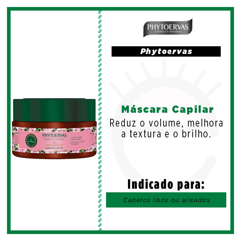 Phytoervas Lisos Flor de Cerejeira e Açaí – Máscara Capilar