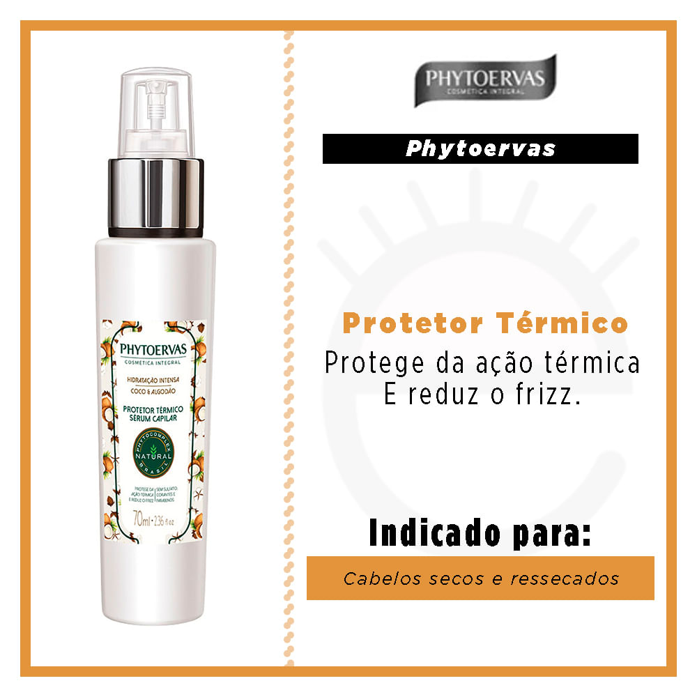 Phytoervas Hidratação Intensa Coco e Algodão – Protetor Térmico