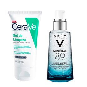 vichy-mineral-89-e-cerave-kit-serum-facial-espuma-de-limpeza
