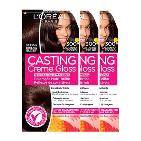 L'Oréal-Paris-Coloração-Casting-Creme-Gloss-Kit---300-Castanho-Escuro-Kit--1