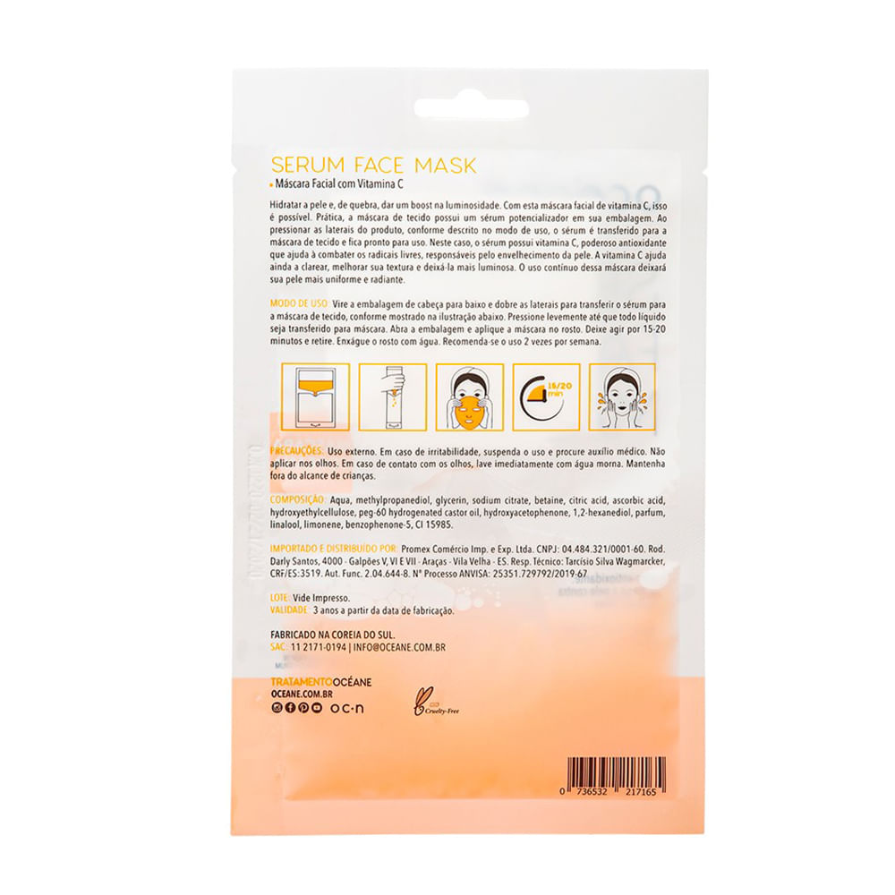 Máscara Facial Océane – Sérum Face Mask Vitamina C
