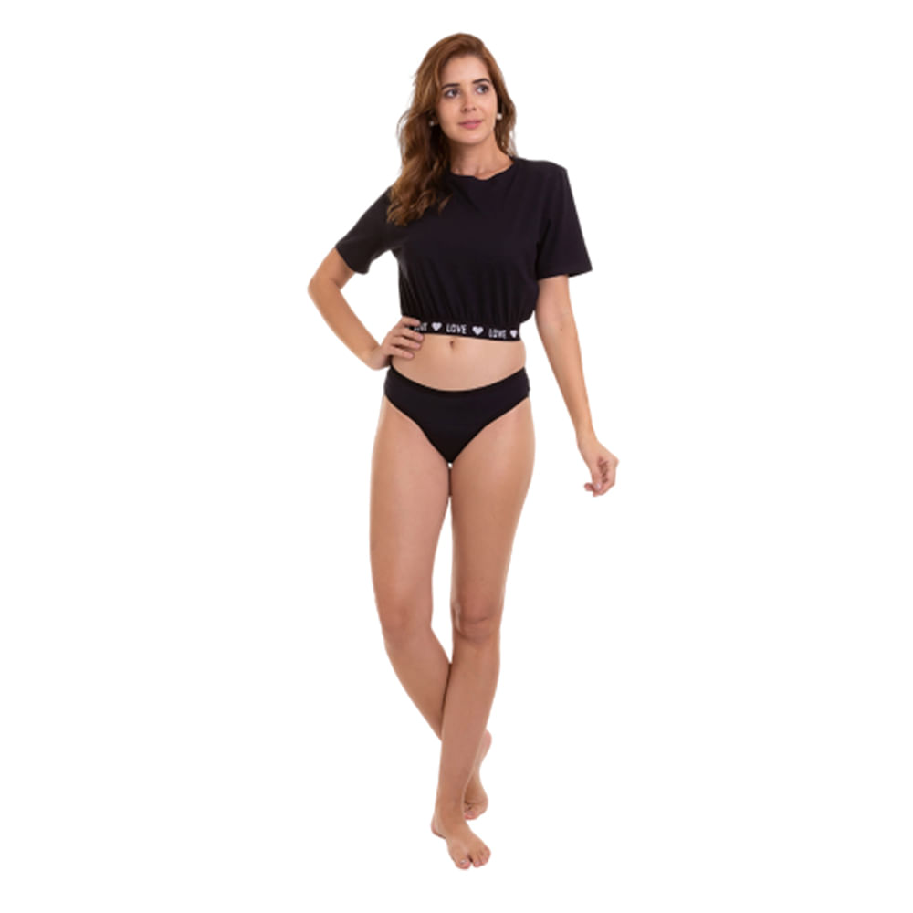 Calcinha Absorvente Violeta Cup - Preta