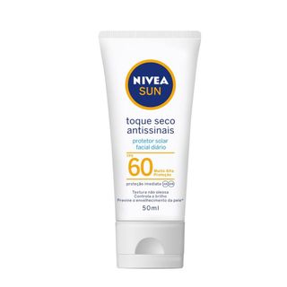 Protetor Solar Facial Nivea Sun Toque Seco Antissinais Fps60 - 50ml Menor preço em Protetor Solar Facial Nivea Sun Toque Seco Antissinais Fps60 - 50ml