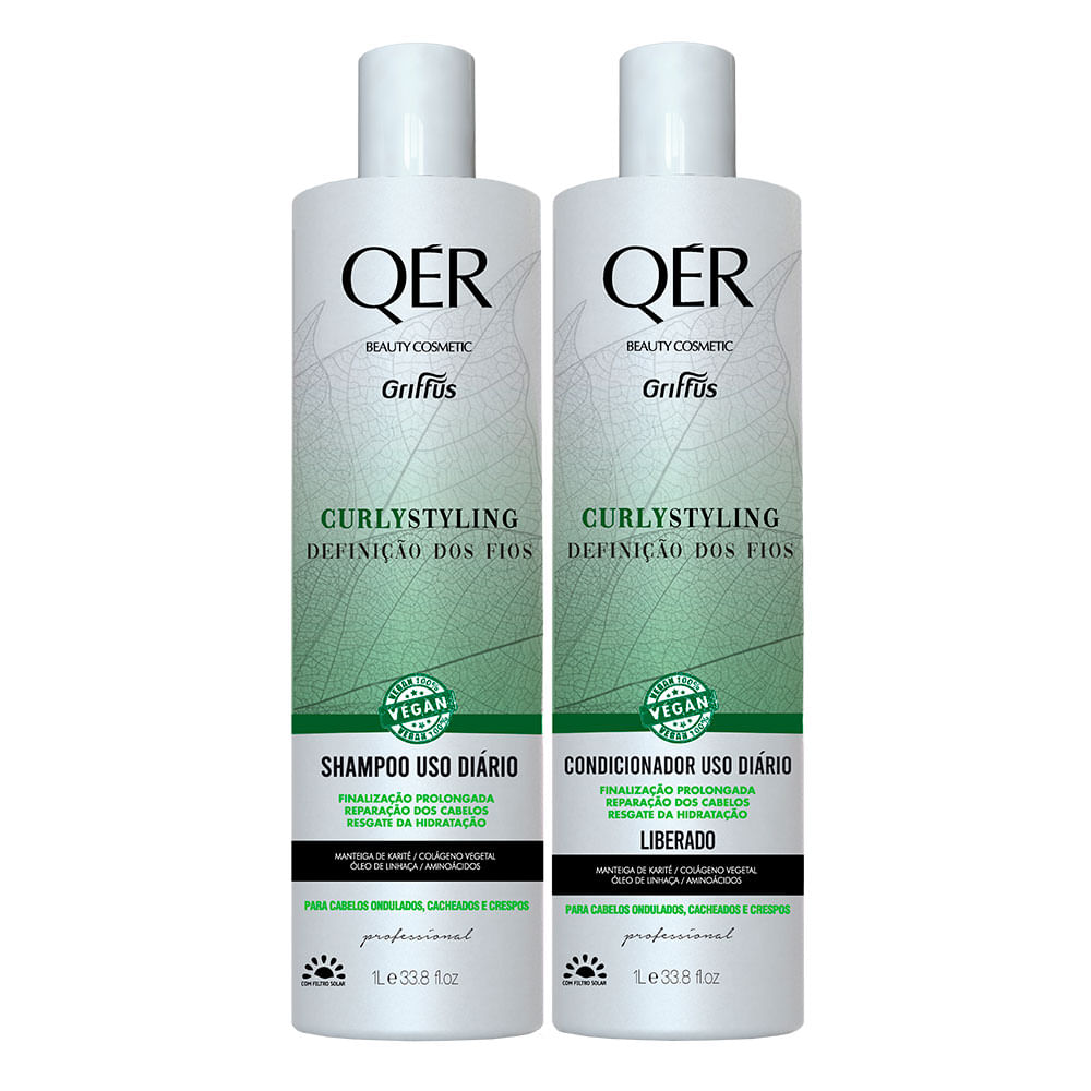 Griffus Qér Beauty Cosmetics Curly Styling Kit - Shampoo + Condicionador