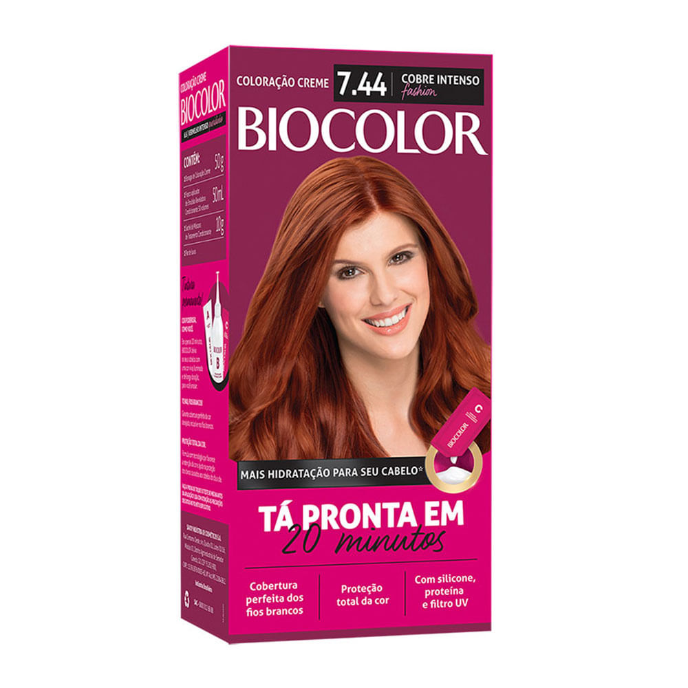 Coloração Biocolor Mini Kit - Tons Vermelhos - 7.44 Cobre Intenso