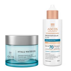 adcos-hyalu-water-gel-fluid-shield-protection-kit-hidratante-facial-protetor-solar-peach