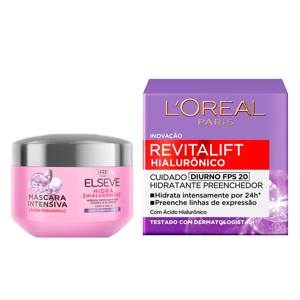 L'Oréal Paris Elséve Hialurônico Kit Diurno - Máscara + Creme Anti-idade