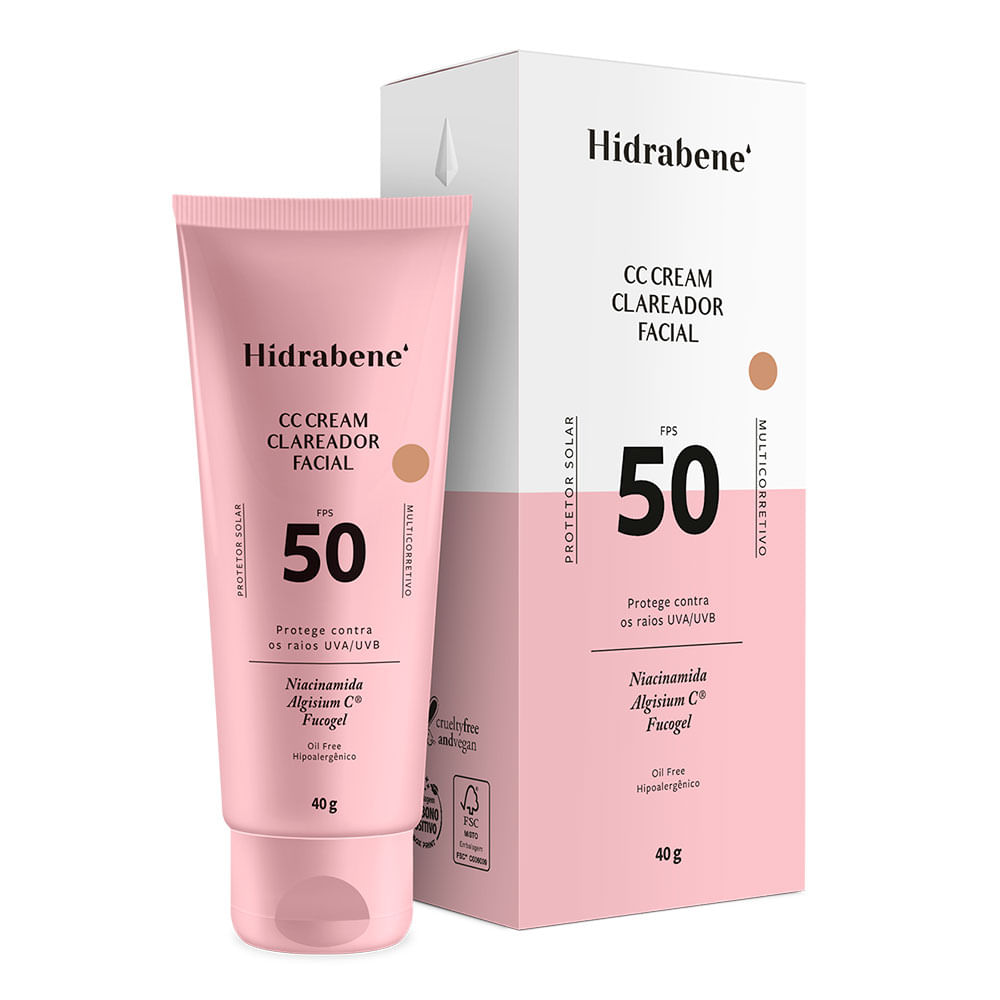 Protetor Solar Hidrabene CC Cream Facial Fps 50 - 40g