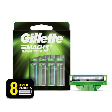 Carga para Barbear Gillette Mach3 Sensitive - 8Un
