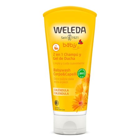 Calêndula-Body-Wash-para-o-Bebê-Weleda---Shampoo-e-Gel-de-Banho-200ml--1