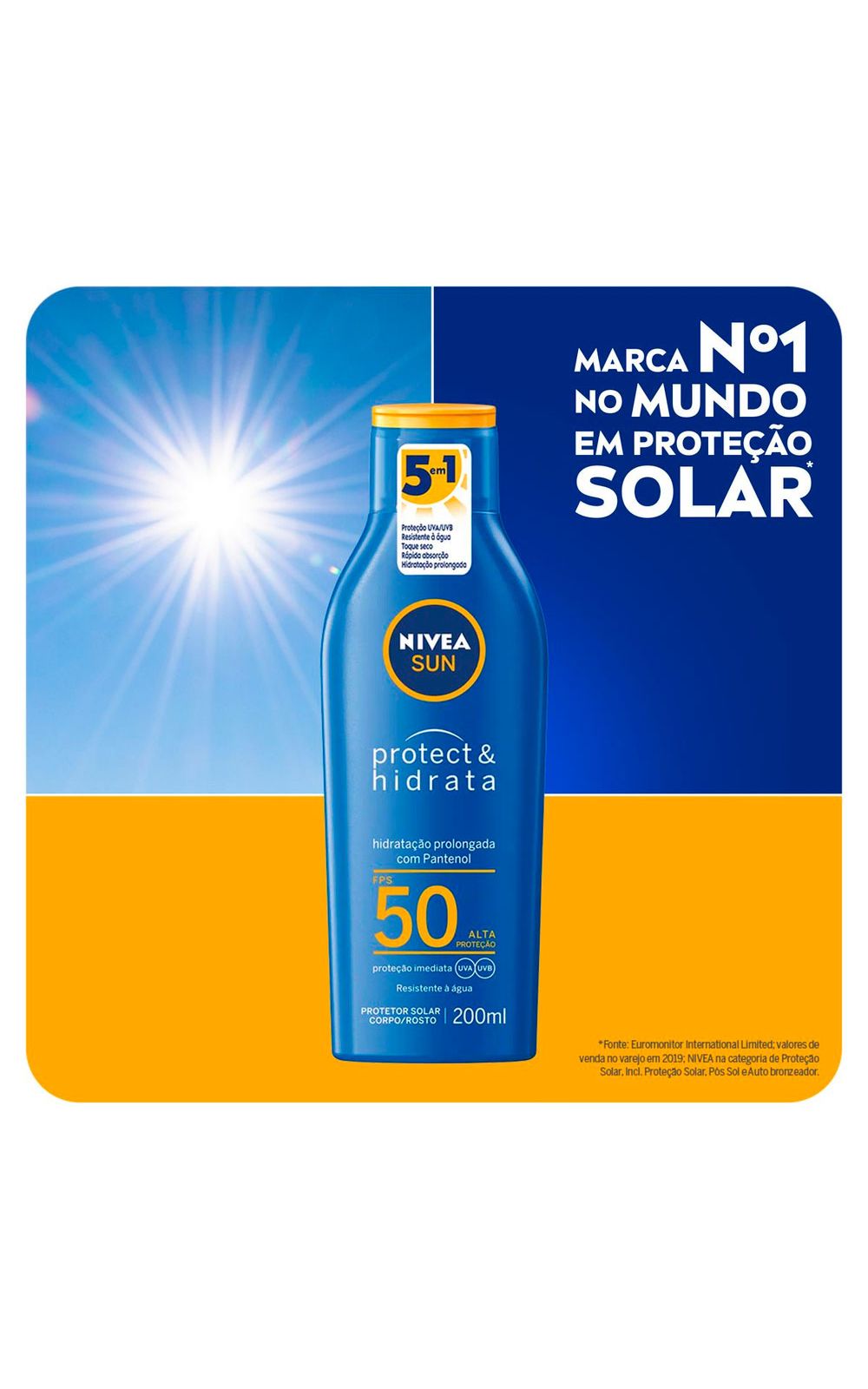 Foto 2 - Protetor Solar NIVEA Sun Protect & Hidrata FPS50 - 200ml