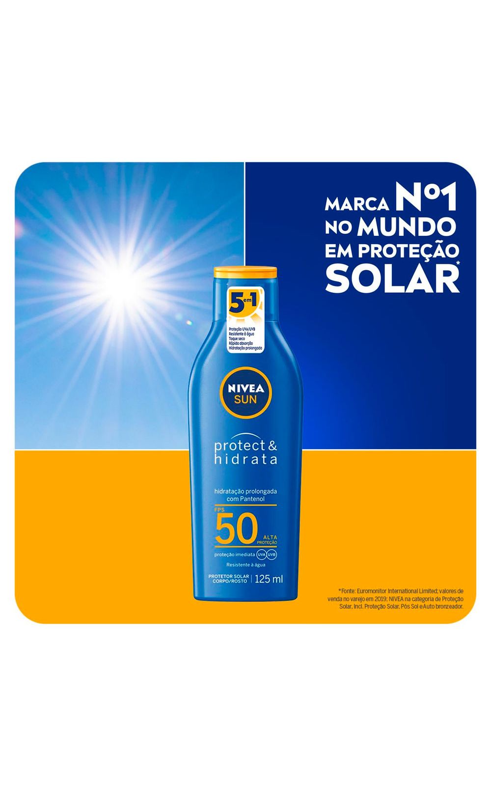 Foto 2 - Protetor Solar NIVEA Sun Protect & Hidrata FPS50 - 125ml