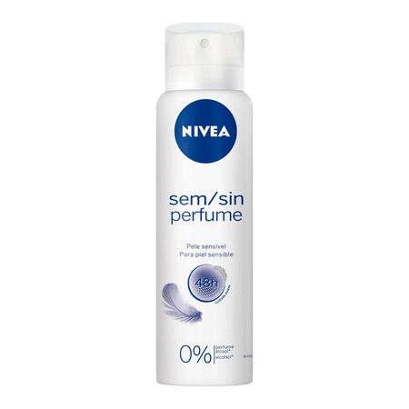 NIVEA Desodorante Antitranspirante Aerossol Sem Perfume Pele Sensível - 150