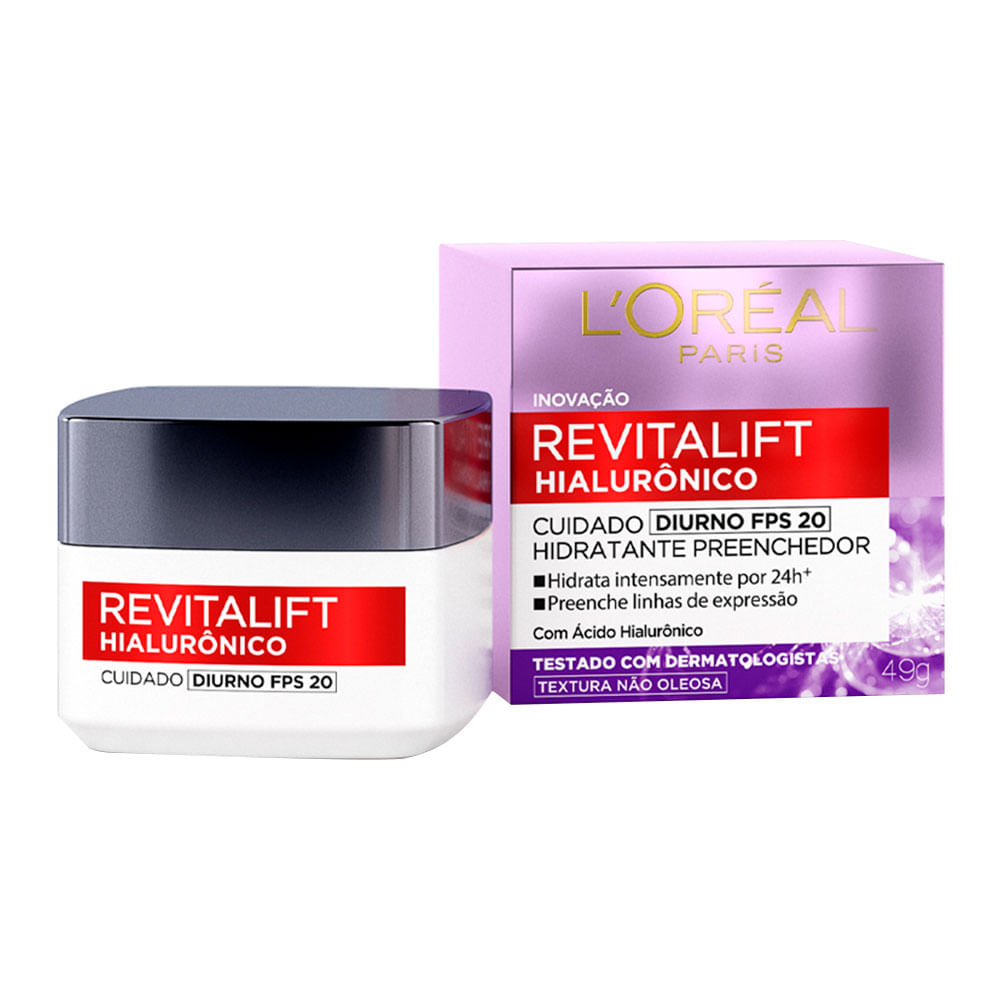 Creme Hidratante Facial Anti-idade L'Oréal Paris Revitalift Hialurônico Diurno FPS20