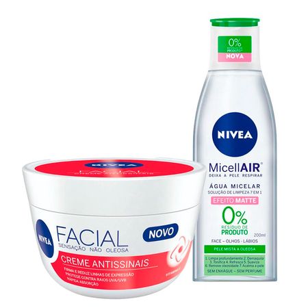 NIVEA Micellair + Antissinais Kit - Creme Facial + Água Micelar 7 em 1 - nenhuma