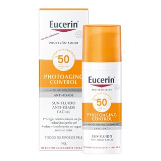 Protetor Solar Facial Eucerin - Sun Fluido Anti-Idade FPS 50 - 50ml Menor preço em Protetor Solar Facial Eucerin - Sun Fluido Anti-Idade FPS 50 - 50ml