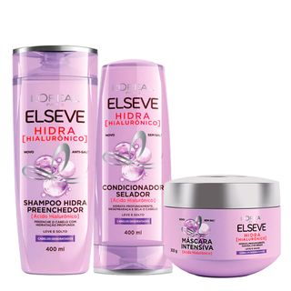 Elséve Hidra Hialurônico Kit - Shampoo + Condicionador + Máscara Menor preço em Elséve Hidra Hialurônico Kit - Shampoo + Condicionador + Máscara